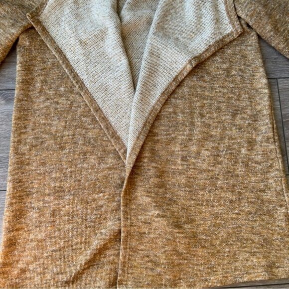 Doe & Rae Tan Waterfall Open Front Cardigan Jacket - Picture 7 of 15